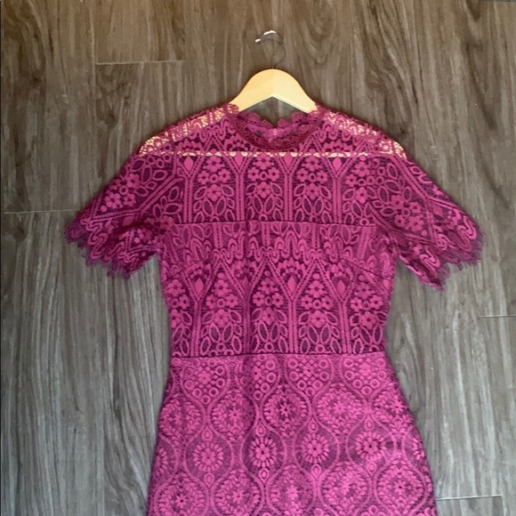 Lulus Raspberry Lace Cocktail Dress - Picture 4 of 7